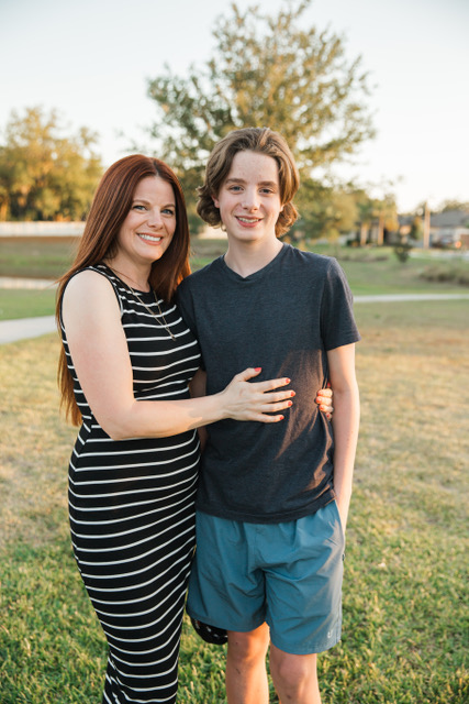 Emily with her son
